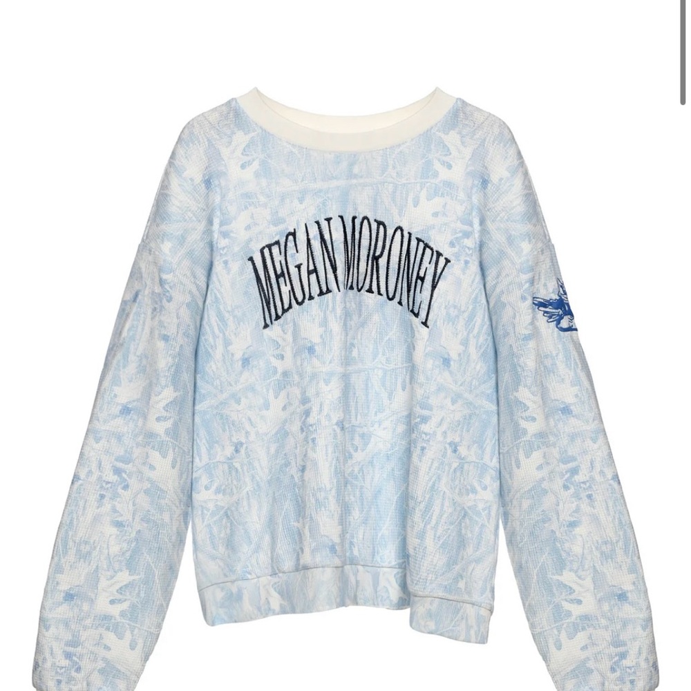 NWT Megan Moroney Boys Lie Blues manhunt camo waffle crewneck M/L